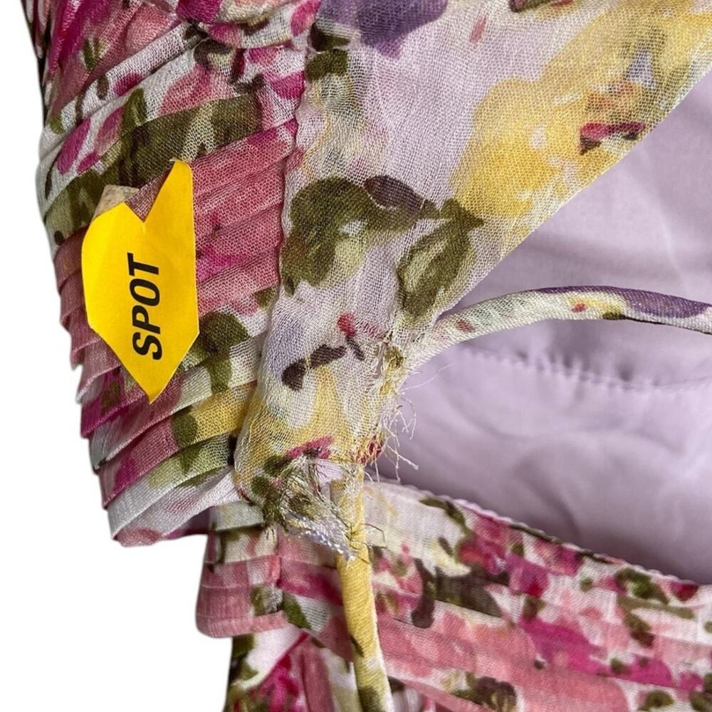 ASTR the Label Primrose Maxi Dress Lace Up Back Floral Fairy Cottage Spring XS - Picture 11 of 13